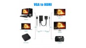 کابل مبدل VGA به HDMI به همراه خروجی صدا