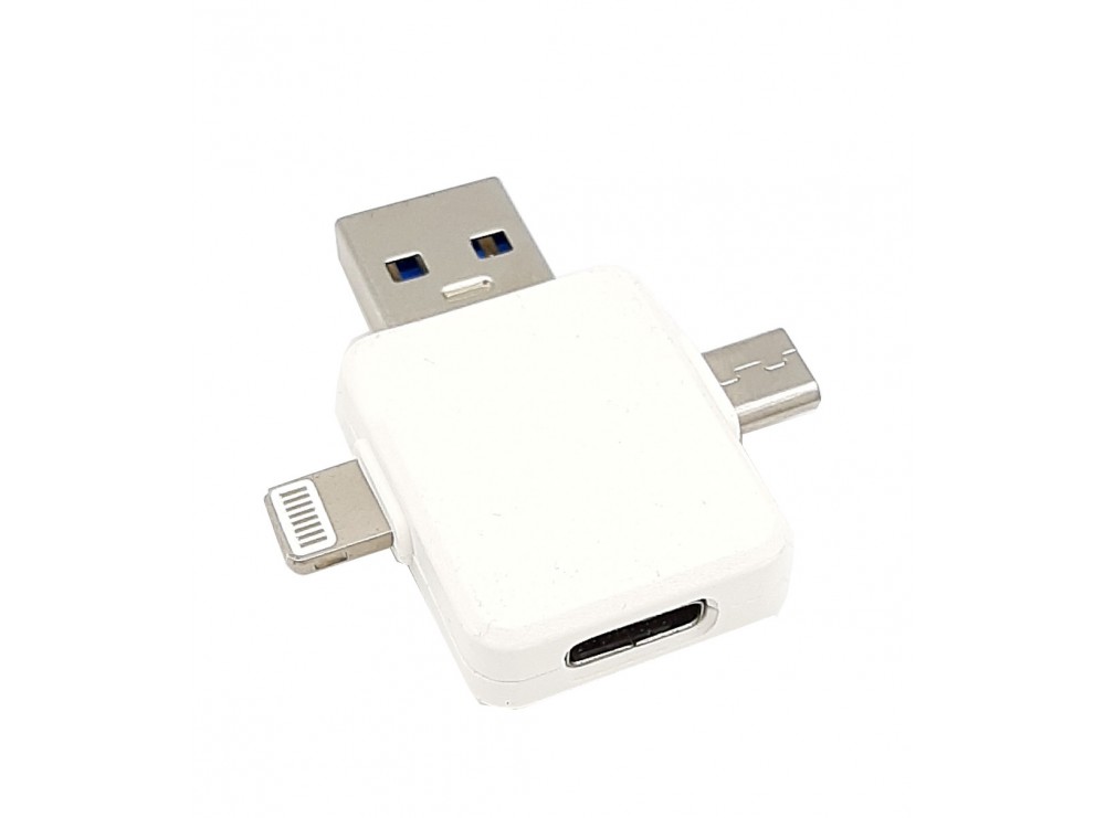 مبدل Type-C به سه سر Lightning , USB , Micro USB