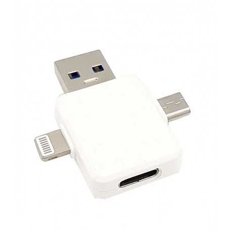مبدل Type-C به سه سر Lightning , USB , Micro USB