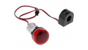 ولتمتر و آمپرمتر چراغ سیگنالی  AC500V-100A  قرمز گرد مدل AD101-22VAM