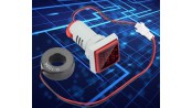 ولتمتر و آمپرمتر چراغ سیگنالی AC500V-100A قرمز مربعی مدل AD16-22