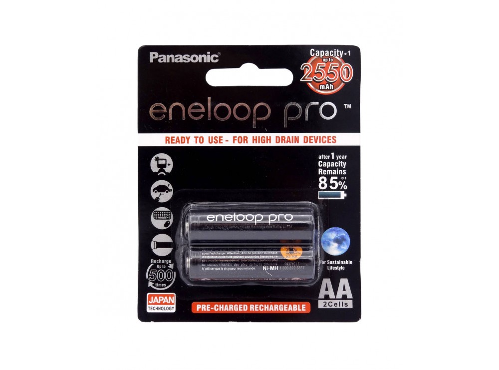 باتری قلمی eneloop pro قابل شارژ 2550mAh دوتایی مارک Panasonic