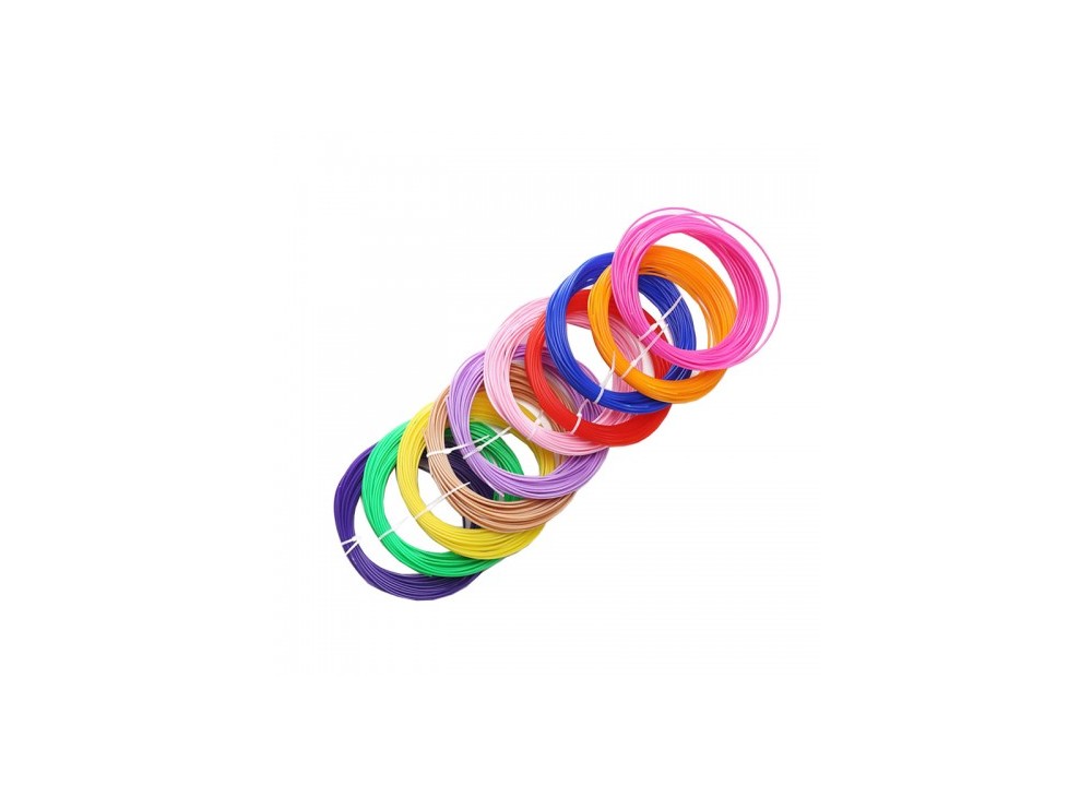 پک 10 رنگی فیلامنت 10متری پرینتر 3 بعدی PLA قطر 1.75mm