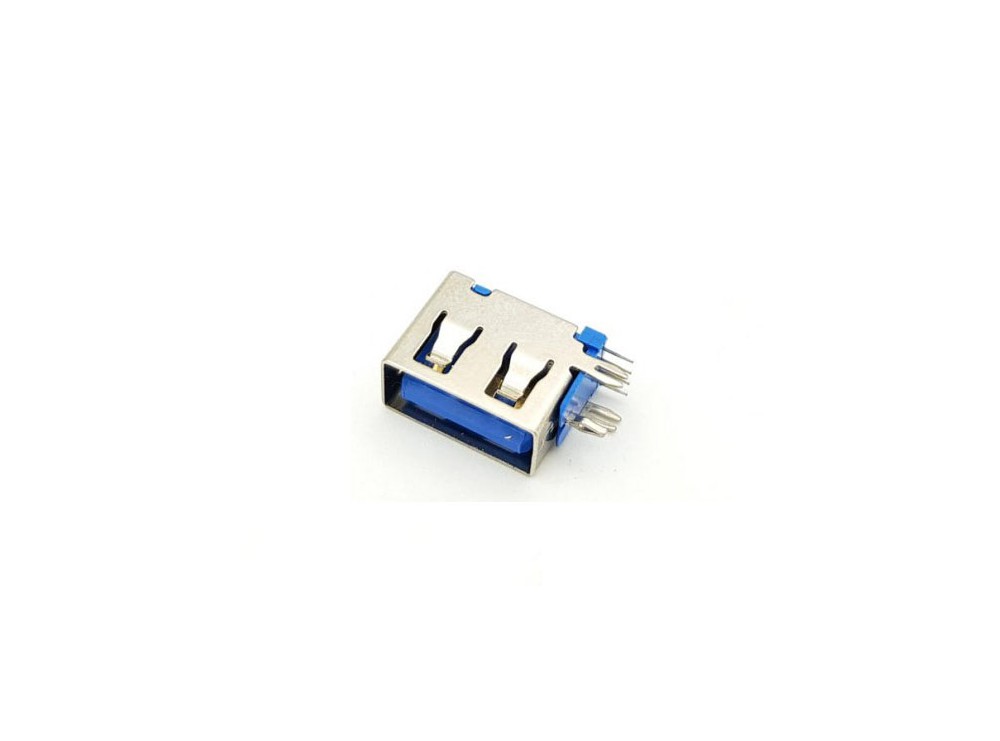 کانکتور USB-A مادگی ایستاده رایت کوتاه 10mm رنگ آبی