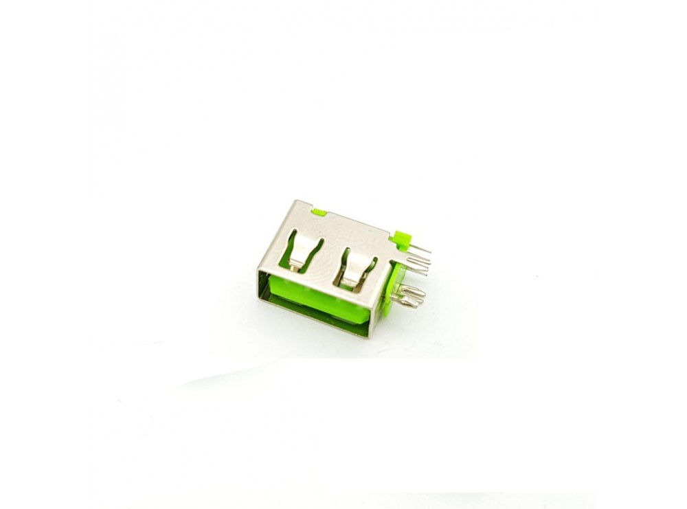 کانکتور USB-A مادگی ایستاده رایت کوتاه 10mm رنگ سبز