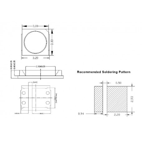 SMD LED سفید آفتابی 6V پکیج 3030