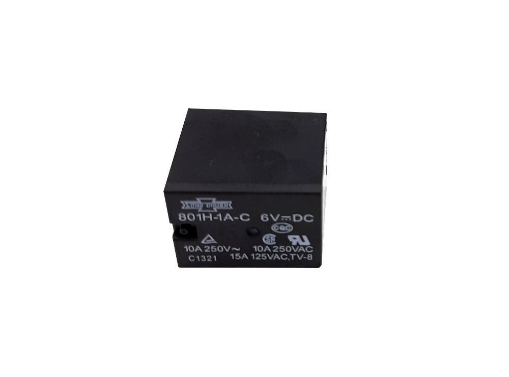 رله 6V پایه میلون بوبین کنار 4 پین 10A تایوانی مارک SONG CHUAN کد 801H-1A-C