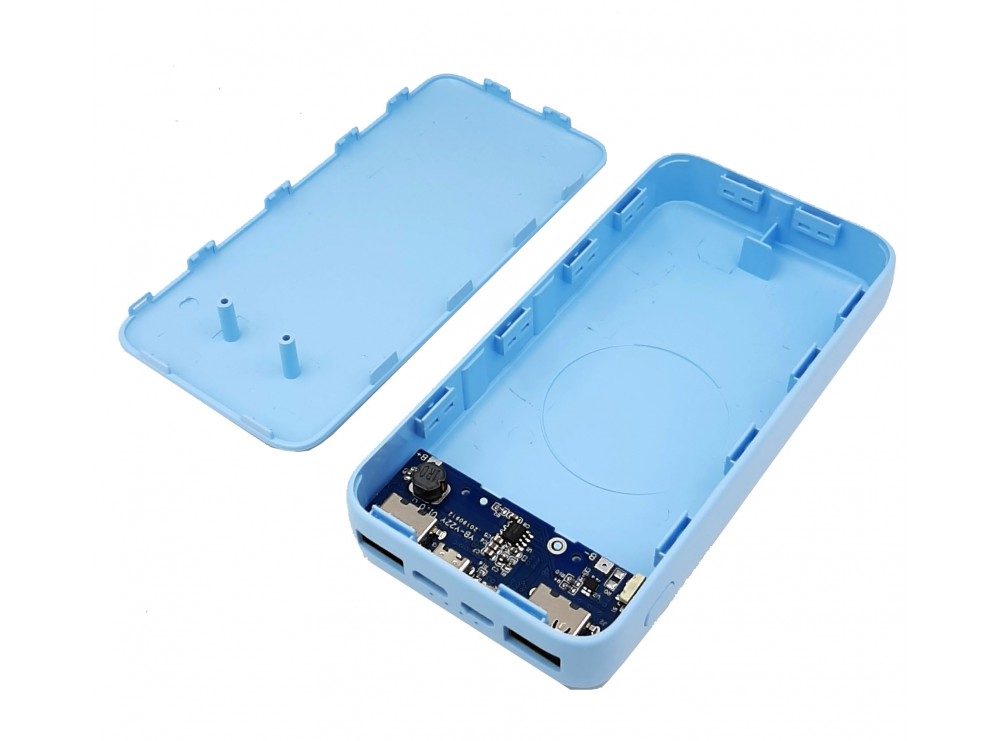 کیس پاوربانک با دو ورودی MICRO - TYPE-C و دو خروجی USB به همراه برد 4 باتری