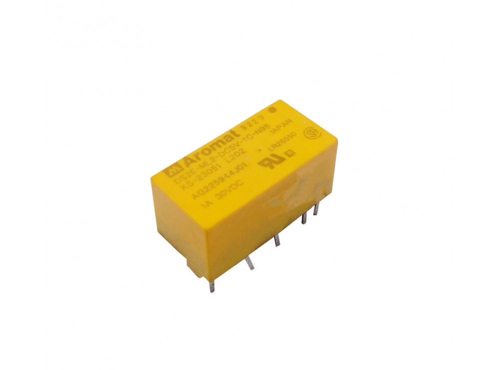 رله 5V مینیاتوری 10 پایه ژاپنی مارک AROMAT کد DS2E-ML2