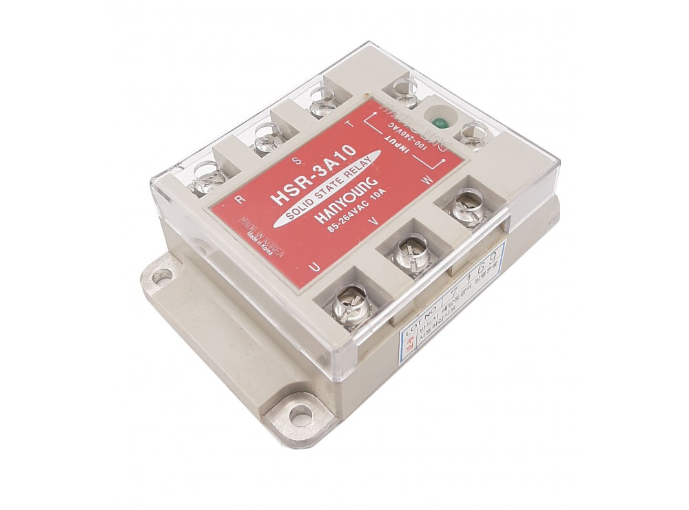 رله حالت جامد SSR سه فاز مرغوب HANYOUNG کره ای 264VAC-10A کد HSR-3A10