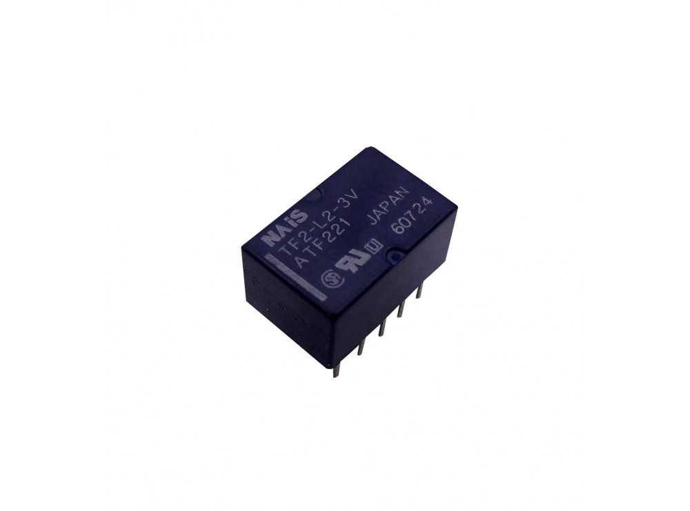 رله 3V مینیاتوری 10 پایه ژاپنی مارک NAIS کد TF2-L2
