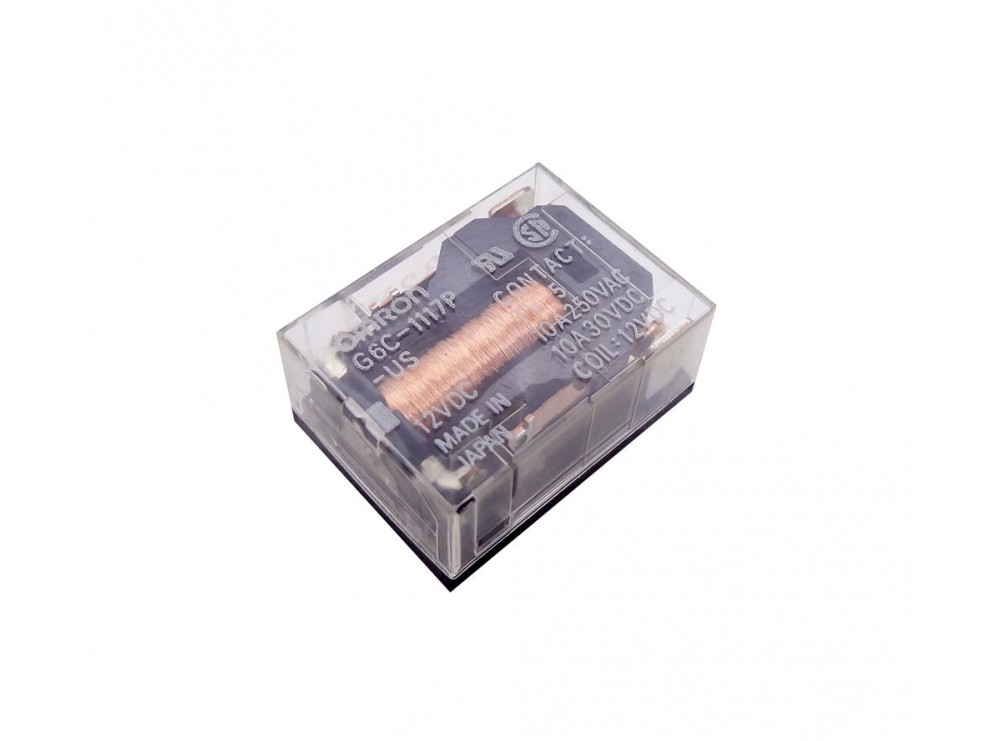 رله 12V شیشه ای 4 پایه ژاپنی مارک OMRON کد G6C-1117P