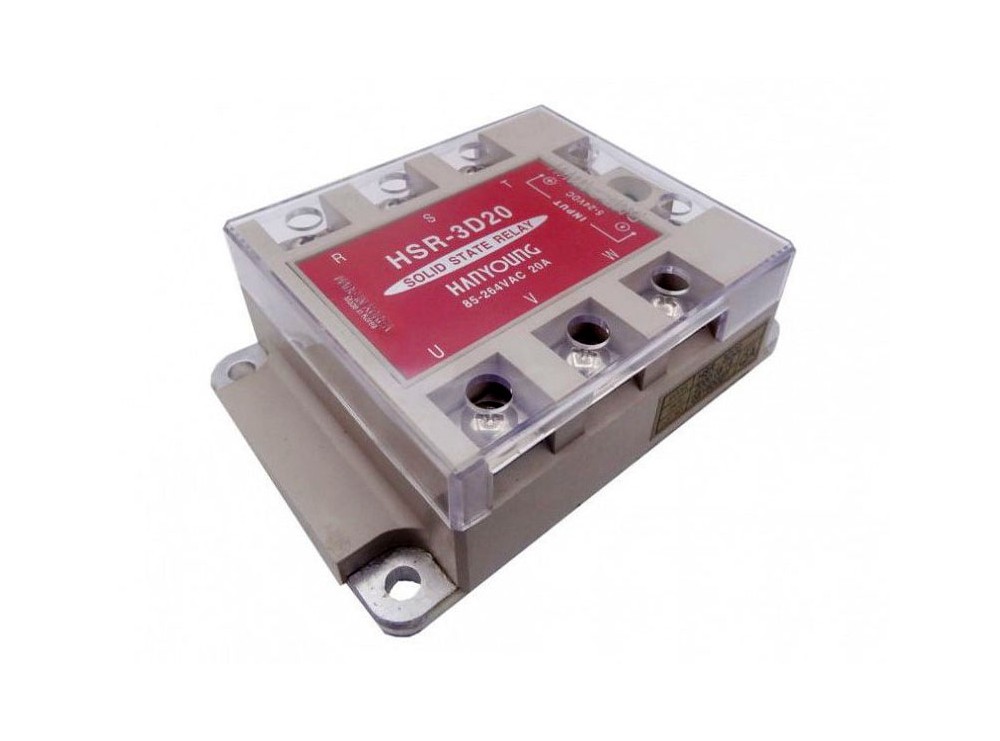 رله حالت جامد SSR سه فاز مرغوب HANYOUNG کره ای 264VAC-20A کد HSR-3D20