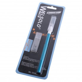 کاتر قلمی بدنه فلزی به همراه 3 تیغ یدک WELSOLO مدل WL-306