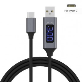 کابل شارژر Type-C با نشانگر ولت و آمپر درگاه USB