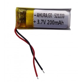 باتری لیتیوم پلیمر 3.7v ظرفیت 200mAh مارک AHURA.GR کد 521233