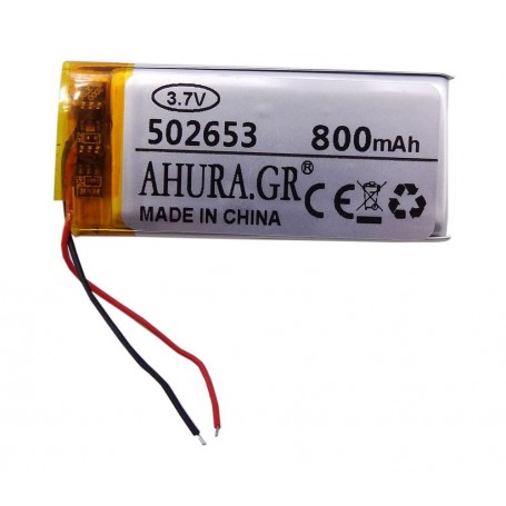 باتری لیتیوم پلیمر 3.7v ظرفیت 800mAh مارک AHURA.GR کد 502653