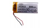 باتری لیتیوم پلیمر 3.7v ظرفیت 800mAh مارک AHURA.GR کد 502653