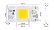 LED COB مهتابی 50W 220V با درایور داخلی سایز 7540 دارای مدار حفاظتی Anti Surge