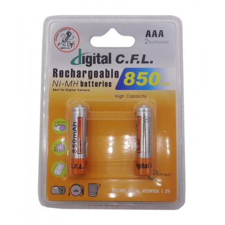 باتری نیم قلمی قابل شارژ 850mAh دوتایی مارک DIGITAL C.F.L