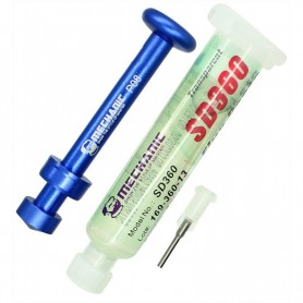 خمیر فلاکس حرفه ای 10cc سرنگی Mechanic مدل SD360 به همراه پوشر فلزی