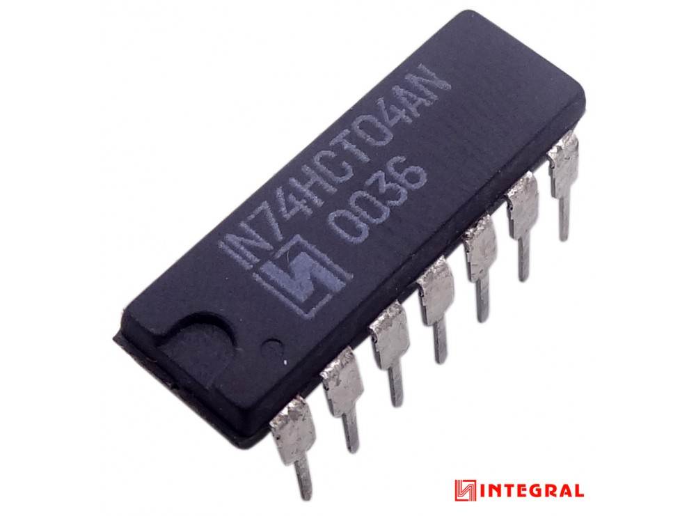 تراشه 74HCT04AN گیت NOT پکیج DIP مارک INTEGRAL