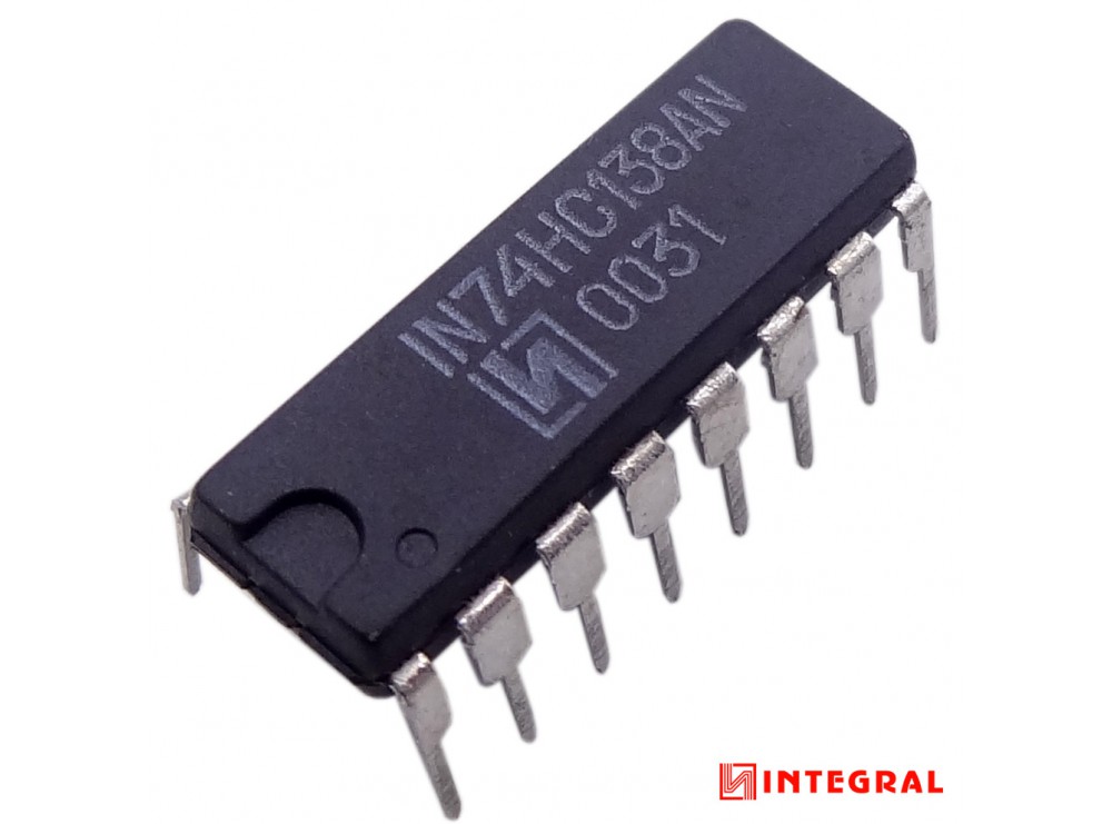 تراشه دیکودر و دمالتی پلکسر 74HC138AN پکیج DIP مارک INTEGRAL
