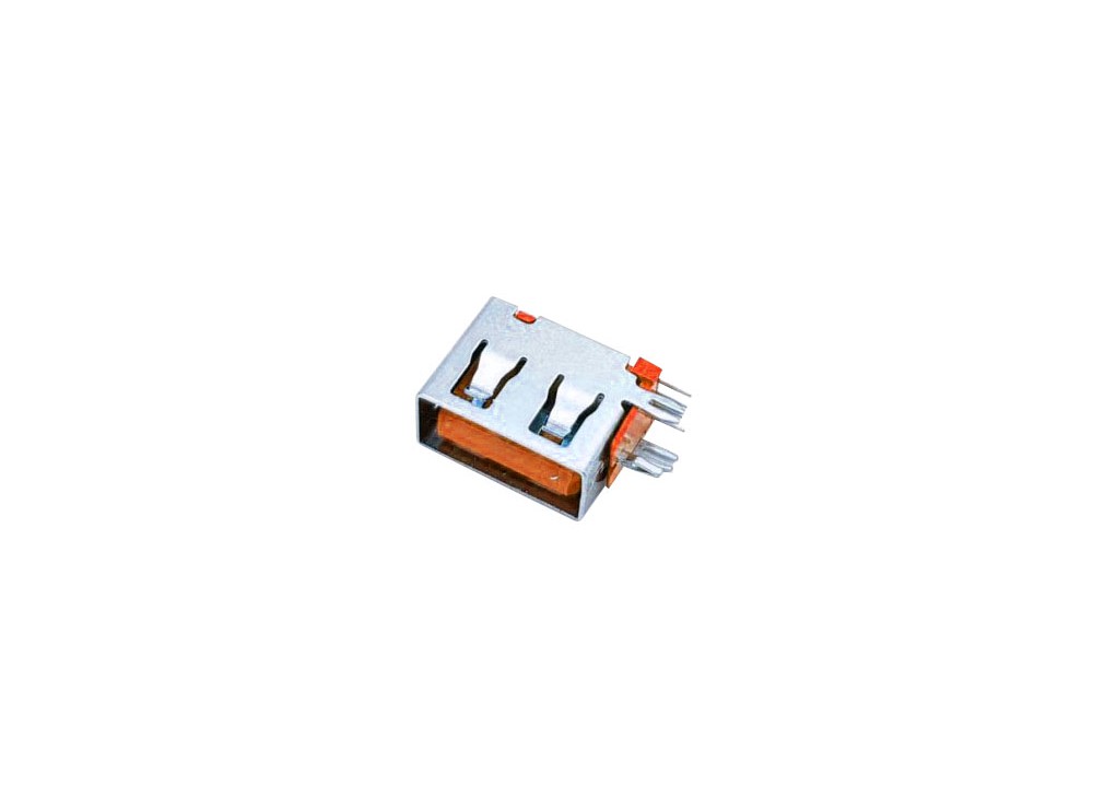 کانکتور USB-A مادگی ایستاده رایت کوتاه 10mm رنگ نارنجی