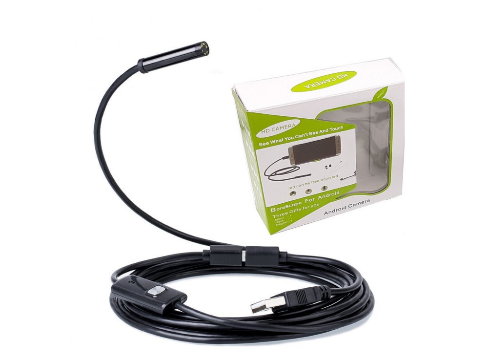 دوربین آندوسکوپی 1.3 مگاپیکسل لنز 7mm کابل 5 متر ارتباط USB