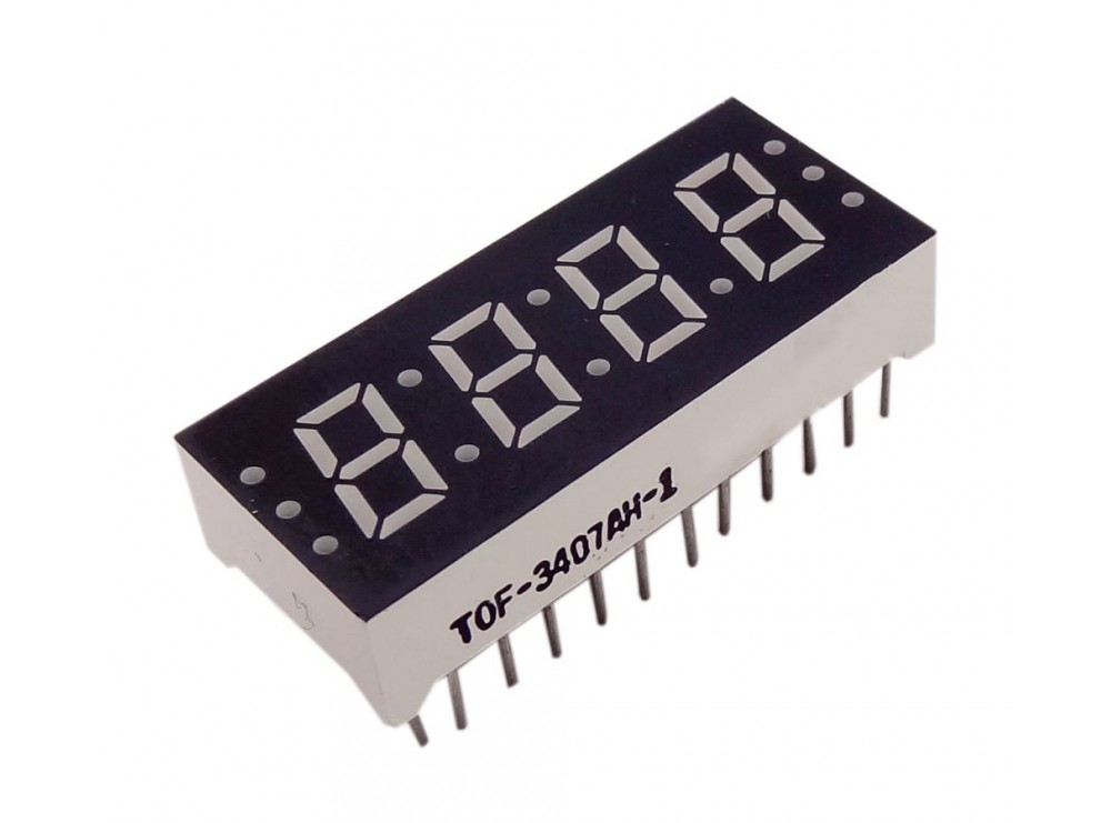 سون سگمنت 4 دیجیت ساعتی 0.3 اینچ قرمز کاتد مشترک کد TOF-3407AH