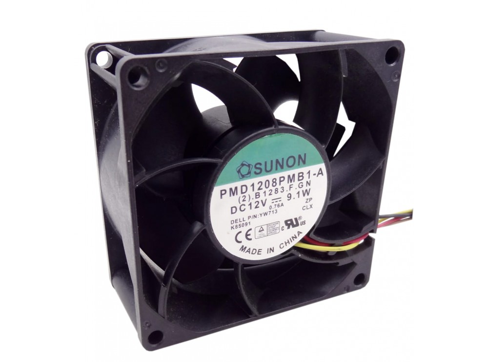 جت فن بلبرینگی 12V-9.1W سایز 8x8x3.8 مارک SUNON مدل PMD1208PMB1-A