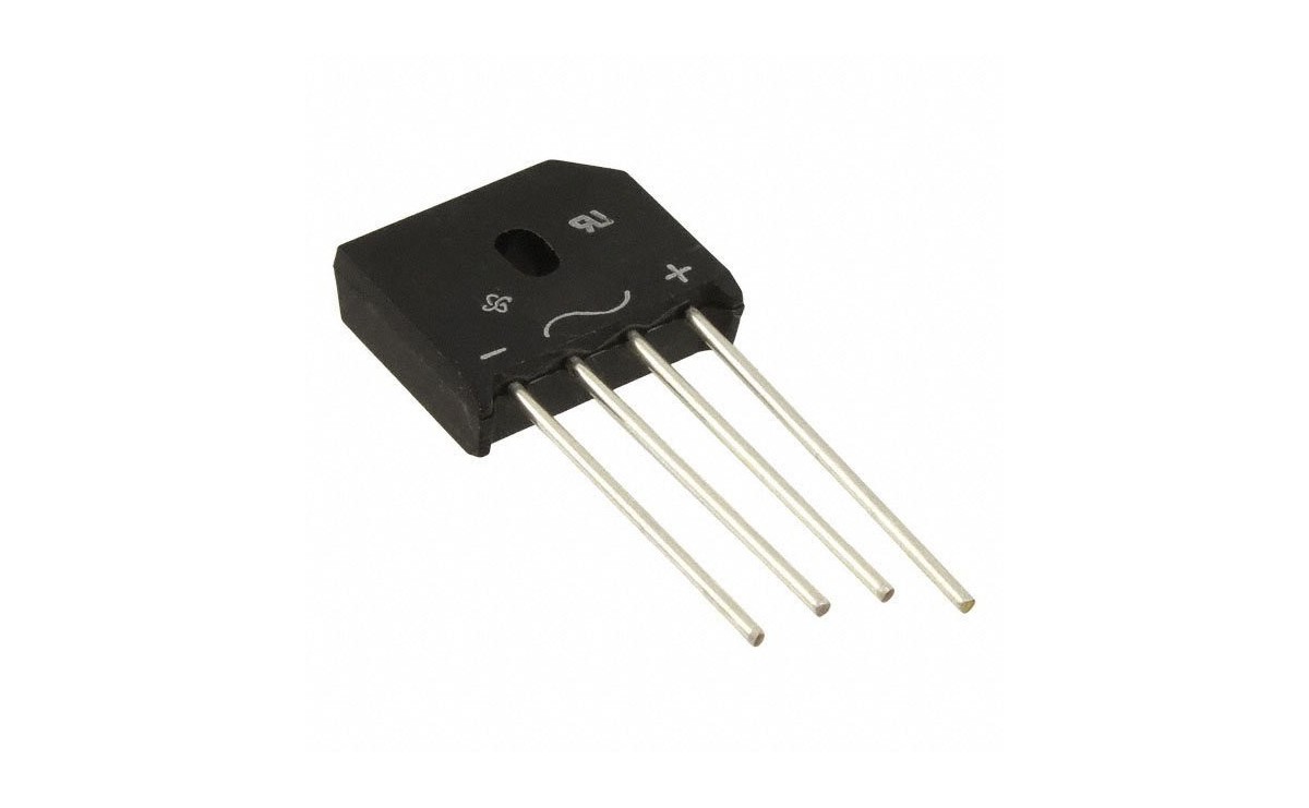 پل دیود 10A-1000V تخت شانه ای KBU1010