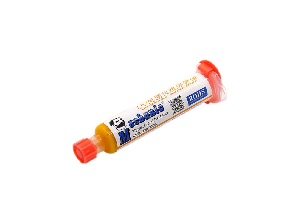 رنگ محافظ مدار چاپی UV زرد 10cc مارک Mechanic