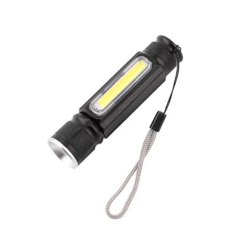 چراغ قوه پلیسی زوم دار با چراغ بغل مدل USB