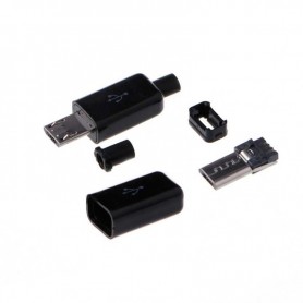 کانکتور Micro USB نری (Plug) به همراه کاور مشکی