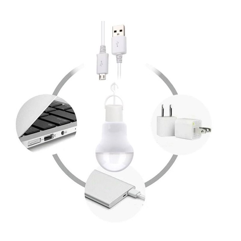 لامپ اضطراری LED آویزی 5W با کابل USB و Micro usb