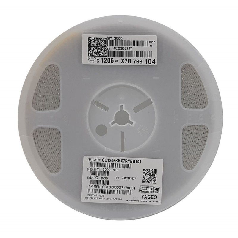 خازن 100nF پکیج 1206 SMD 