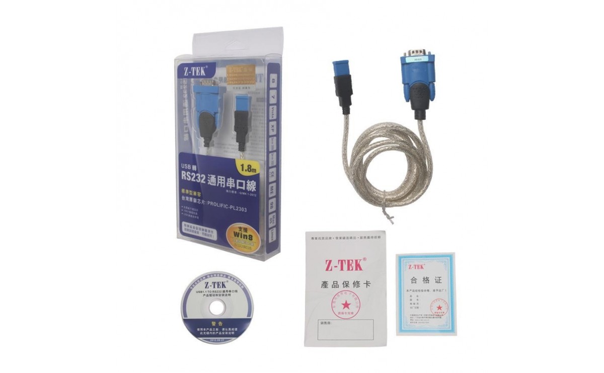 مبدل USB به سریال Original Z-TEK USB To RS232 COM پشتیبانی از ویندوز 8/10
