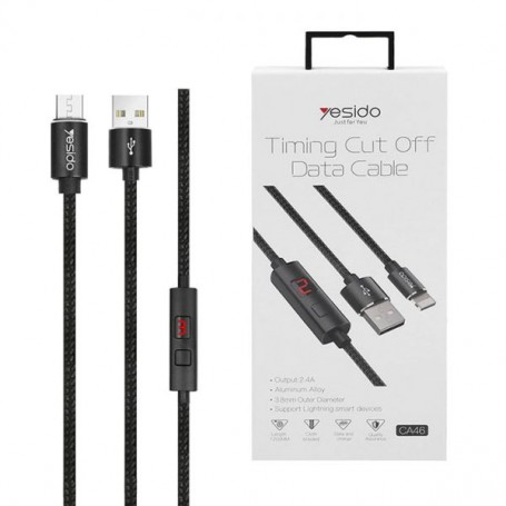 کابل شارژر تایمردار Micro USB مارک YESIDO مدل CA46