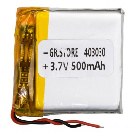 باتری لیتیوم پلیمر 3.7v ظرفیت 500mAh مارک GR.STORE کد 403030
