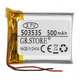 باتری لیتیوم پلیمر 3.7v ظرفیت 500mAh مارک GR.STORE کد 503535