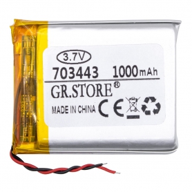 باتری لیتیوم پلیمر 3.7v ظرفیت 1000mAh مارک GR.STORE کد 703443