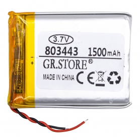 باتری لیتیوم پلیمر 3.7v ظرفیت 1500mAh مارک GR.STORE کد 803443