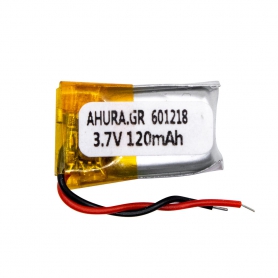 باتری لیتیوم پلیمر 3.7v ظرفیت 120mAh مارک AHURA کد 601218