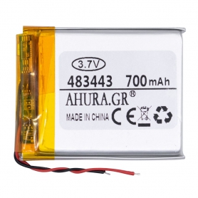 باتری لیتیوم پلیمر 3.7v ظرفیت 700mAh مارک AHURA کد 483443