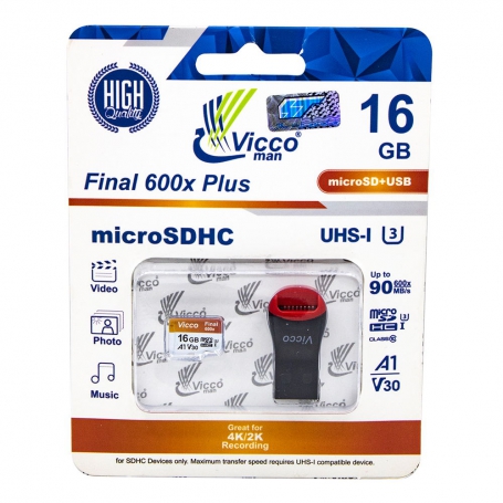 کارت حافظه MicroSDHC Class10 U3 مارک Vicco man ظرفیت 16GB