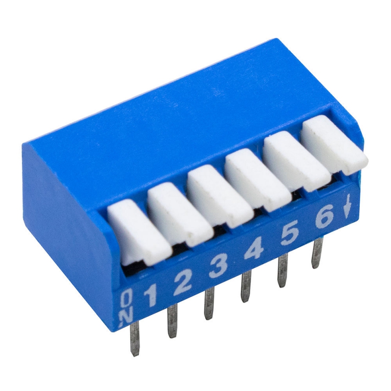 دیپ سوئیچ 6 تایی پیانویی تایوانی آبی DPL-06