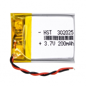 باتری لیتیوم پلیمر 3.7v ظرفیت 200mAh مارک HST کد 302025