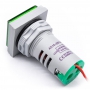ولتمتر و آمپرمتر چراغ سیگنالی AC500V-100A سبز مربعی مدل AD16-22