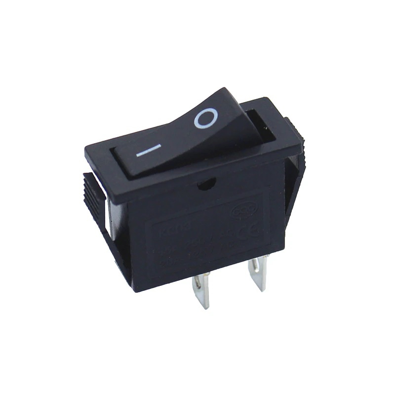 کلید راکر تک حالته باریک مشکی 2Pin مدل KCD3-101-2P
